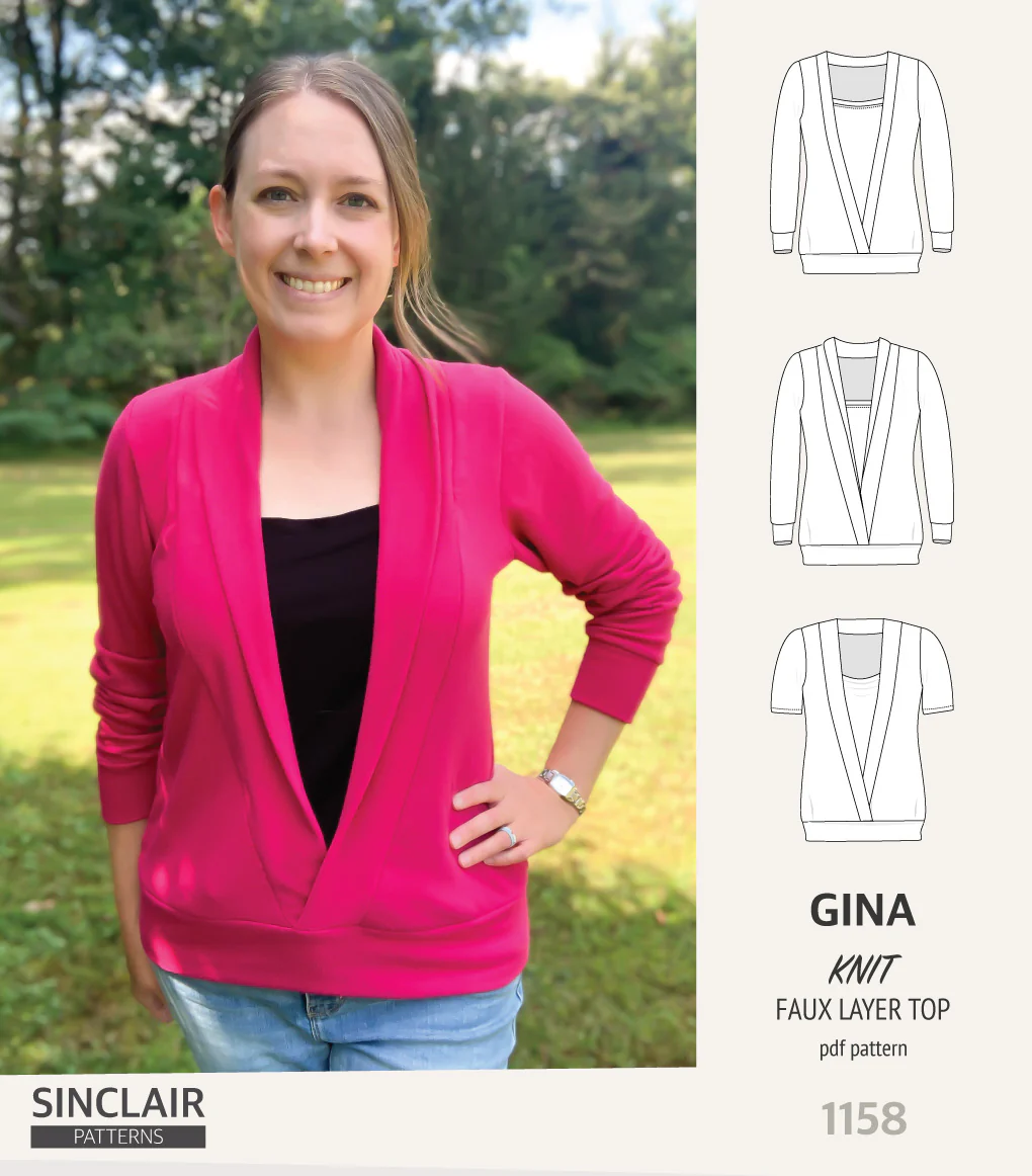 Gina crossover faux underlay knit top (PDF) - Image 8