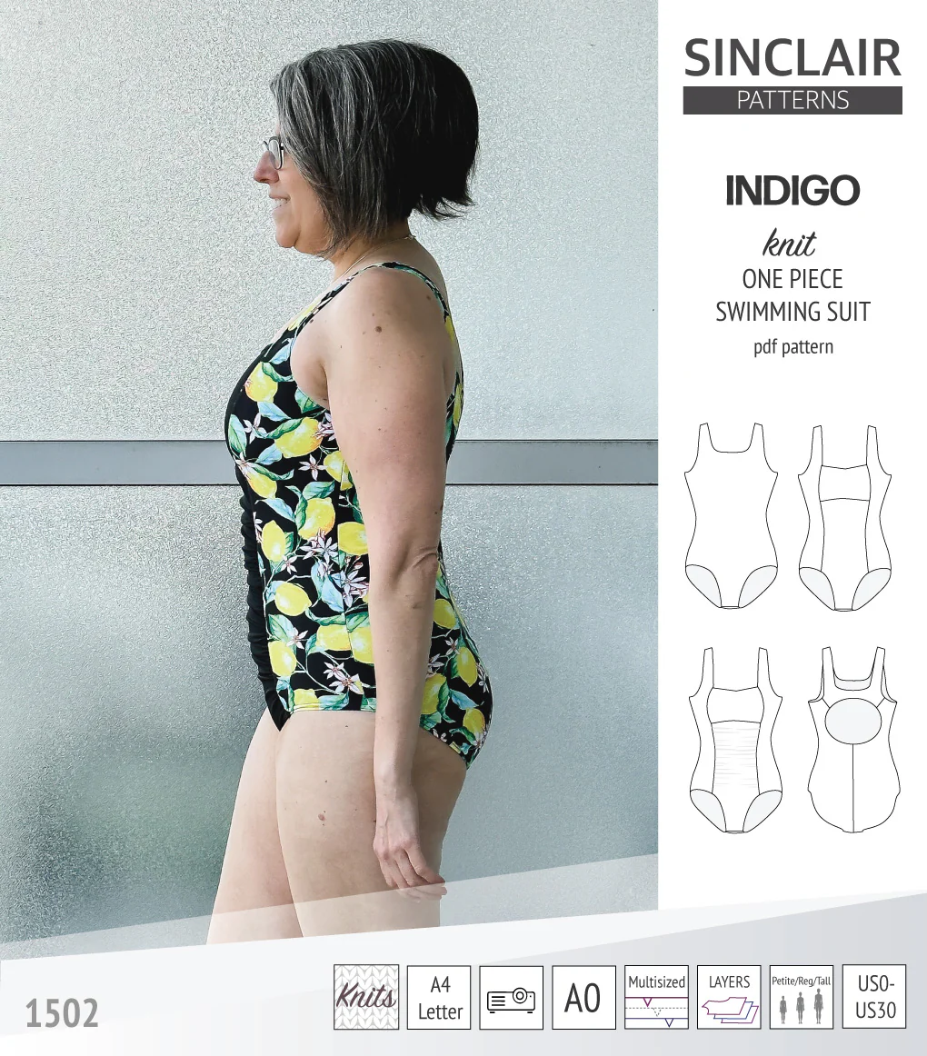 Indigo one piece swimming suit (PDF) - Image 3