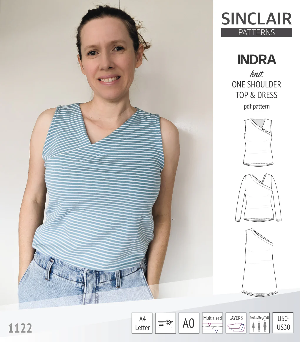 Indra one shoulder knit top (PDF) - Image 12
