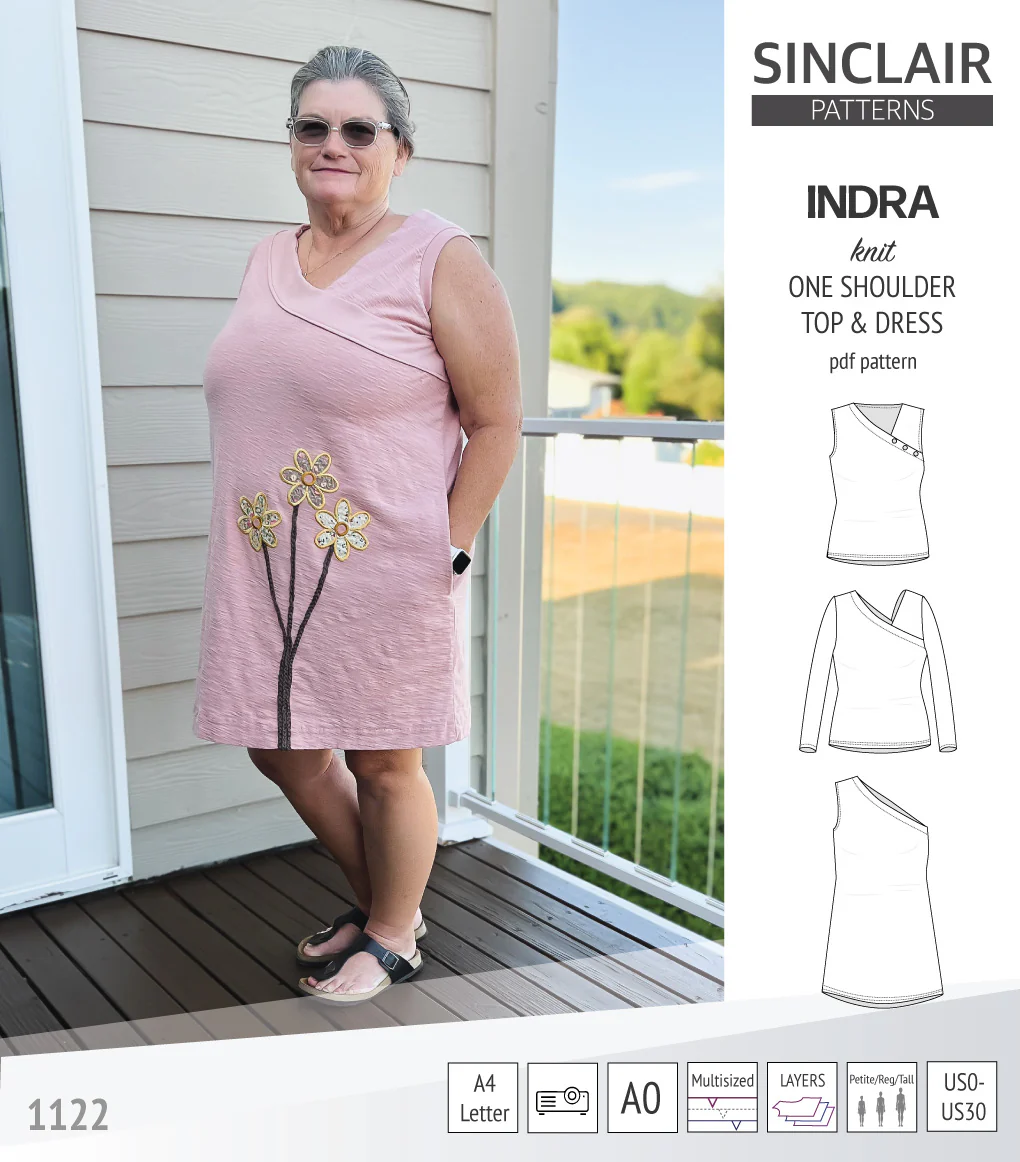 Indra one shoulder knit top (PDF) - Image 48
