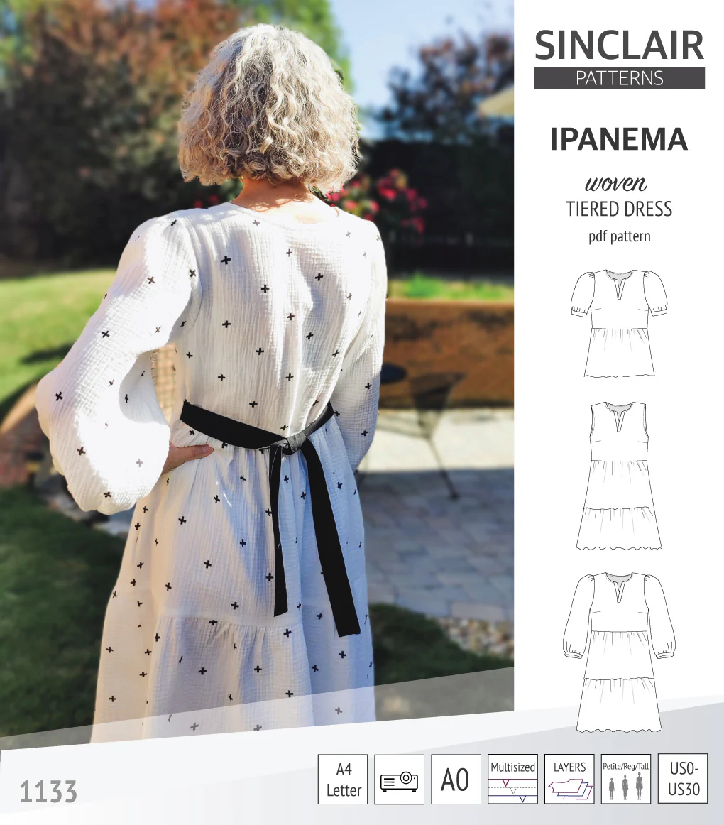 Ipanema tiered woven top and dress with a placket (PDF) - Image 10