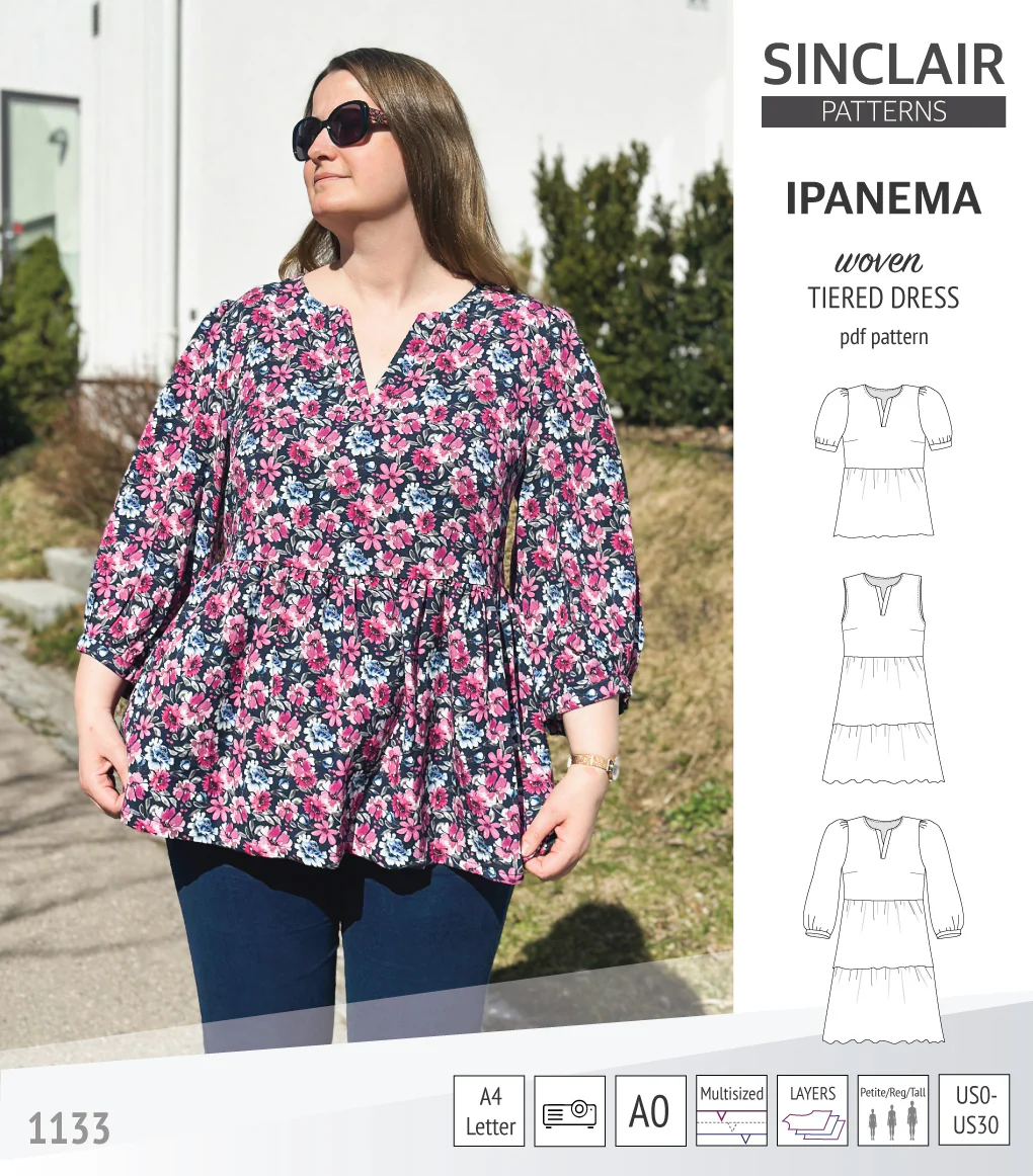 Ipanema tiered woven top and dress with a placket (PDF) - Image 14