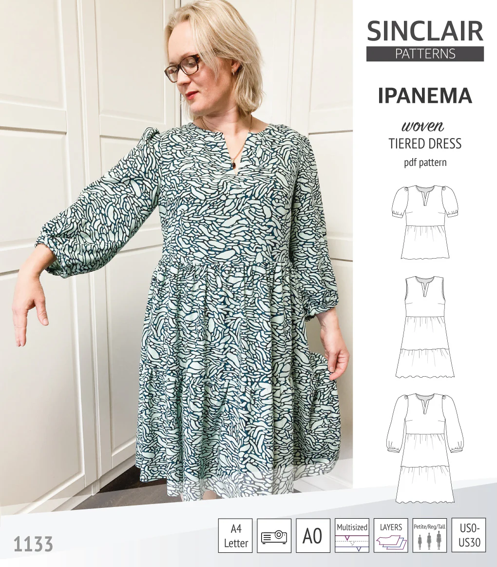 Ipanema tiered woven top and dress with a placket (PDF) - Image 16
