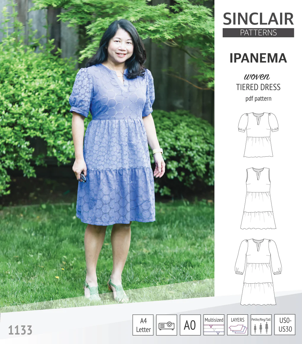 Ipanema tiered woven top and dress with a placket (PDF) - Image 18