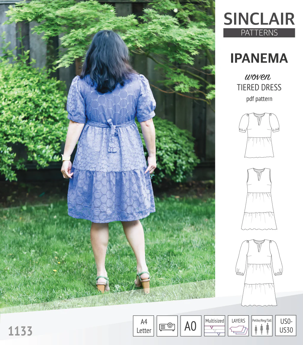 Ipanema tiered woven top and dress with a placket (PDF) - Image 19