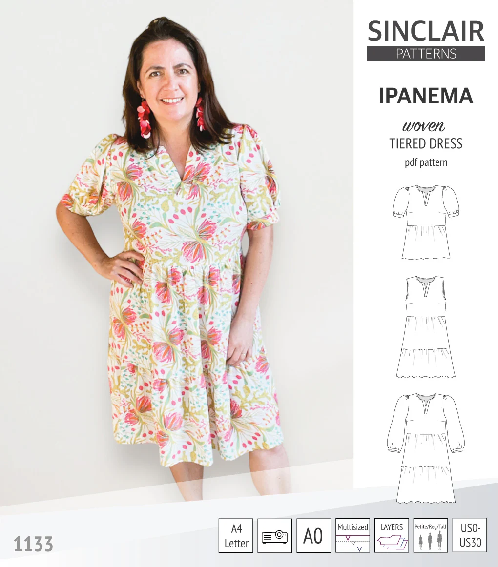Ipanema tiered woven top and dress with a placket (PDF) - Image 20