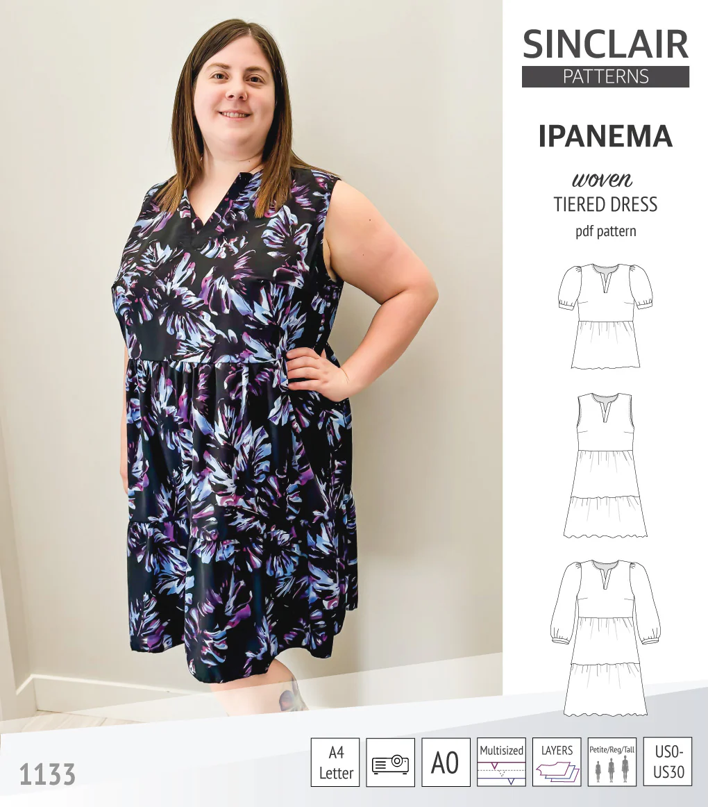 Ipanema tiered woven top and dress with a placket (PDF) - Image 22