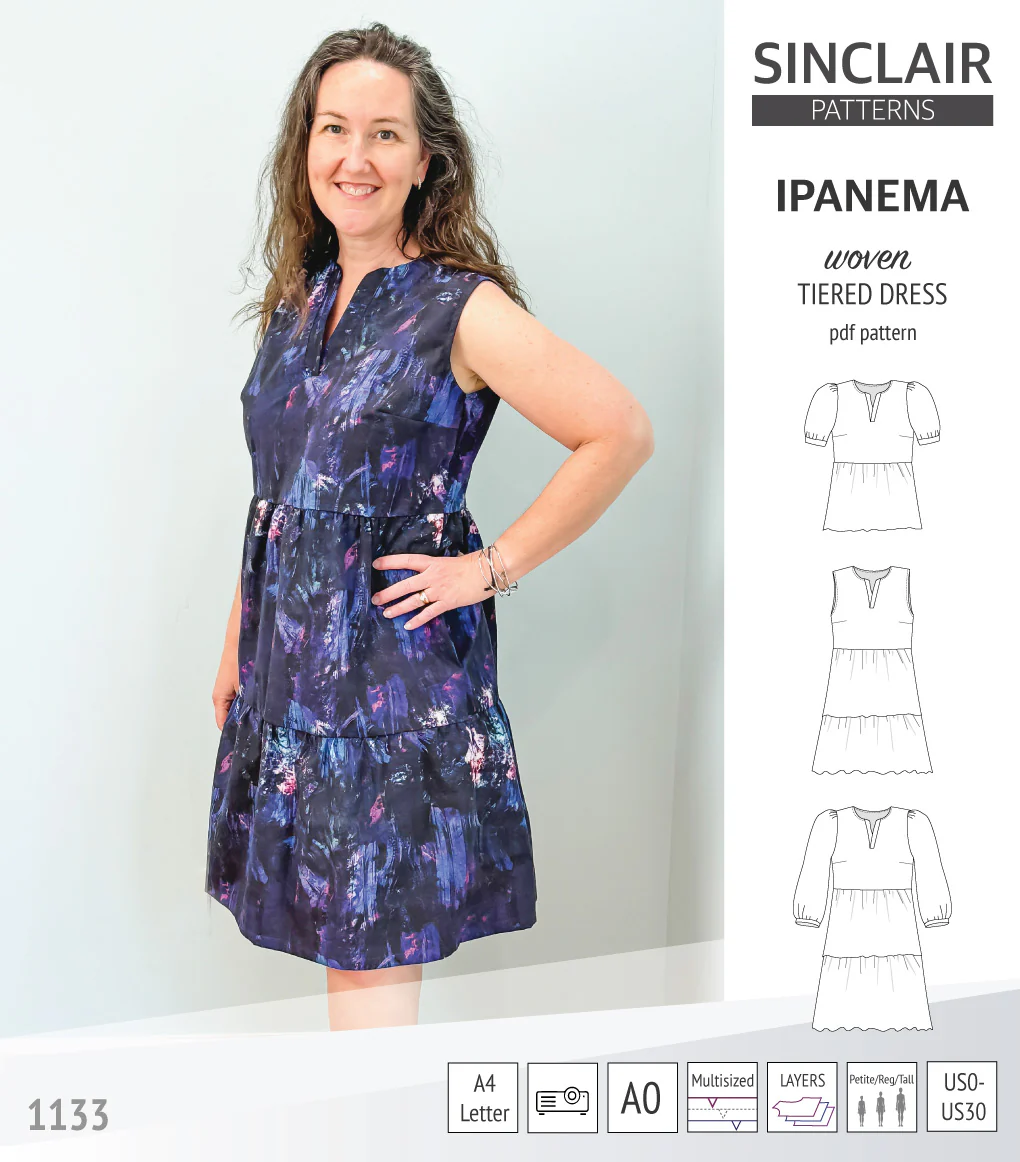 Ipanema tiered woven top and dress with a placket (PDF) - Image 23