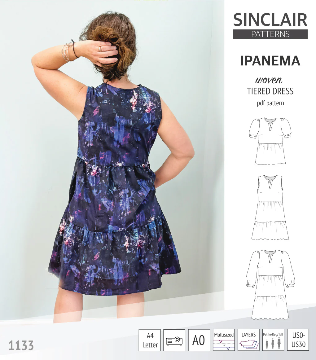 Ipanema tiered woven top and dress with a placket (PDF) - Image 24