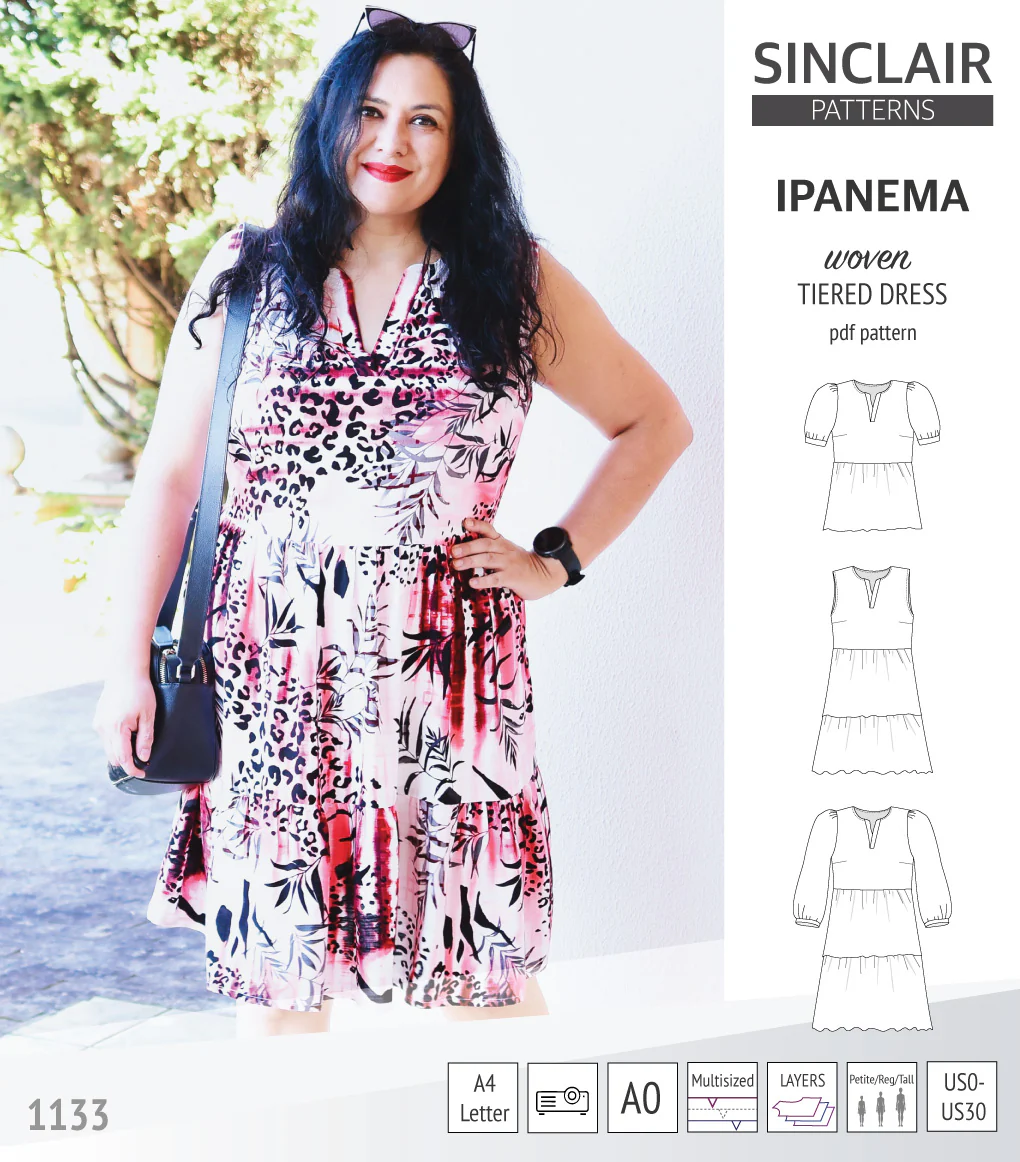 Ipanema tiered woven top and dress with a placket (PDF) - Image 25