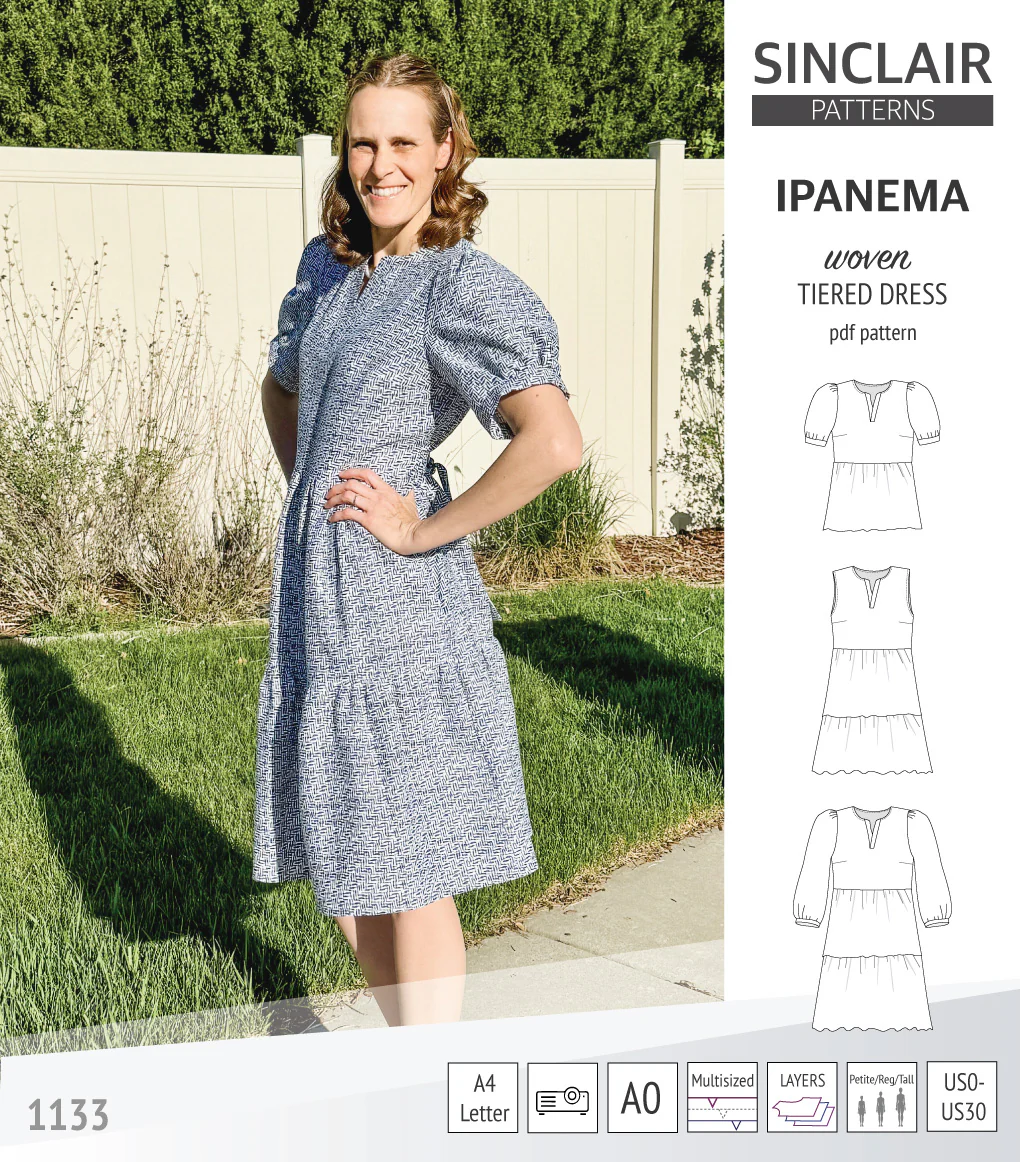 Ipanema tiered woven top and dress with a placket (PDF) - Image 26