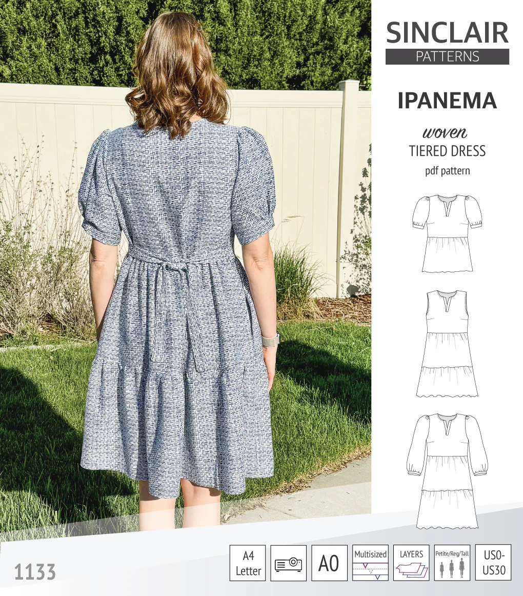 Ipanema tiered woven top and dress with a placket (PDF) - Image 27