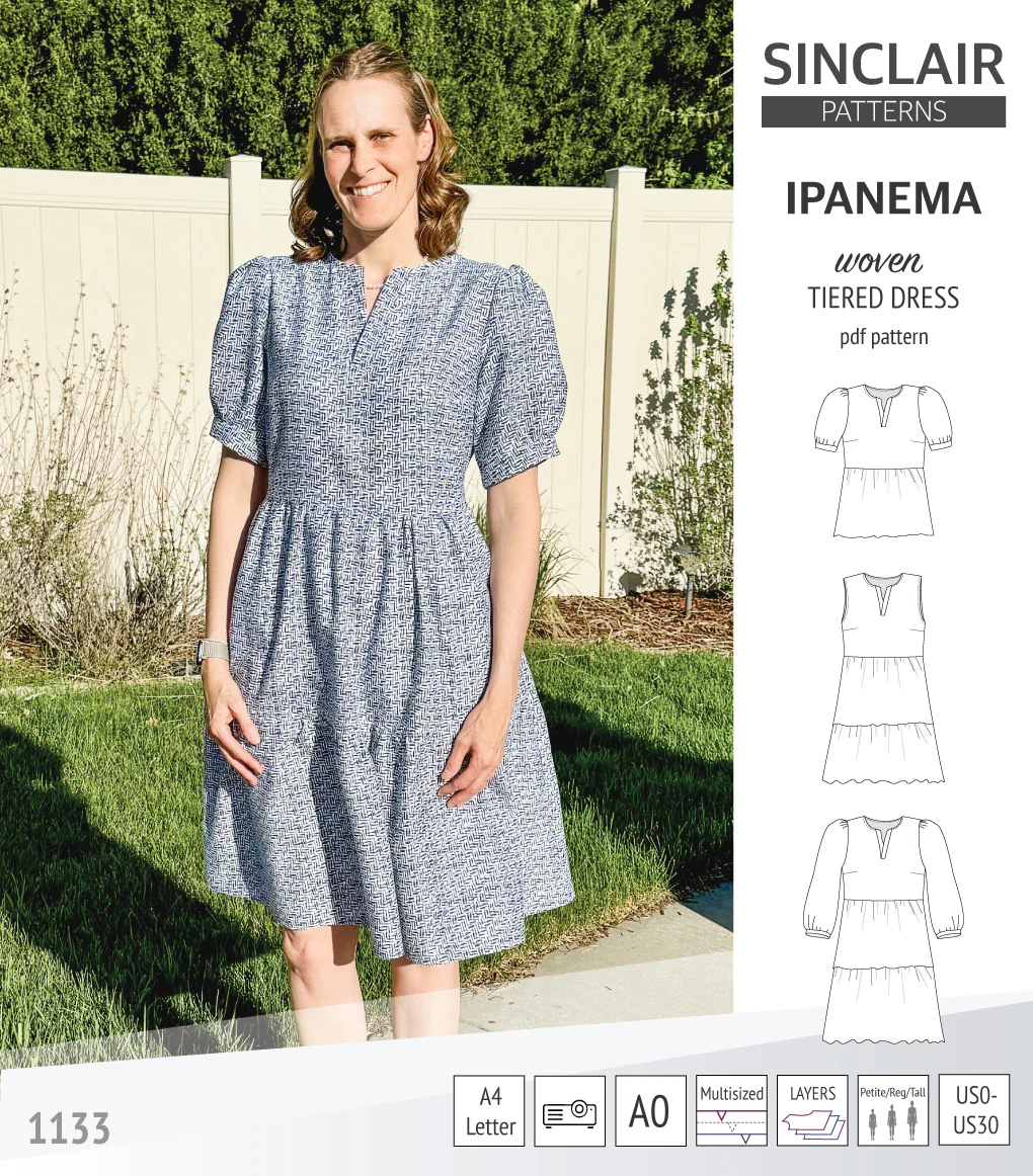 Ipanema tiered woven top and dress with a placket (PDF) - Image 28