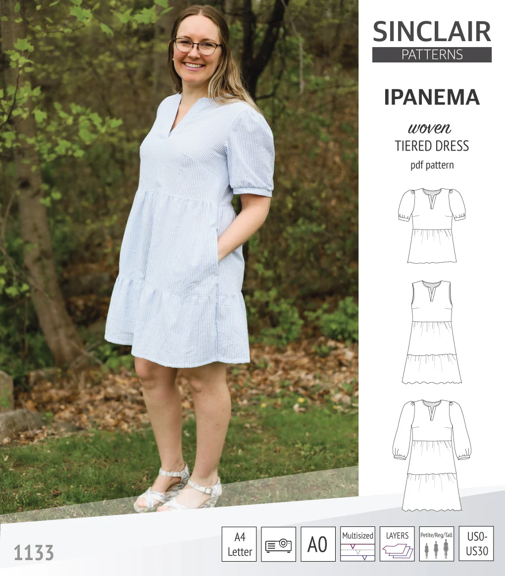Ipanema tiered woven top and dress with a placket (PDF) - Image 34