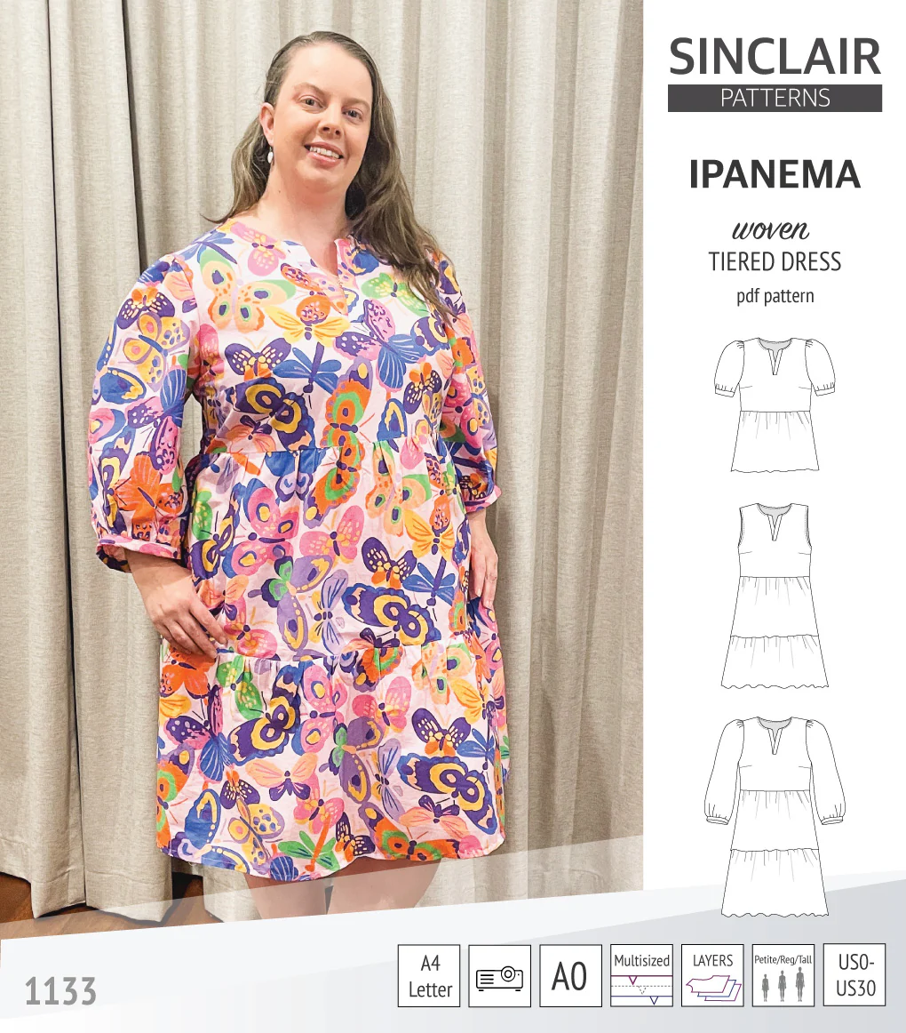 Ipanema tiered woven top and dress with a placket (PDF) - Image 38