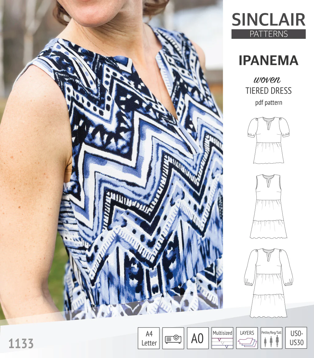 Ipanema tiered woven top and dress with a placket (PDF) - Image 43