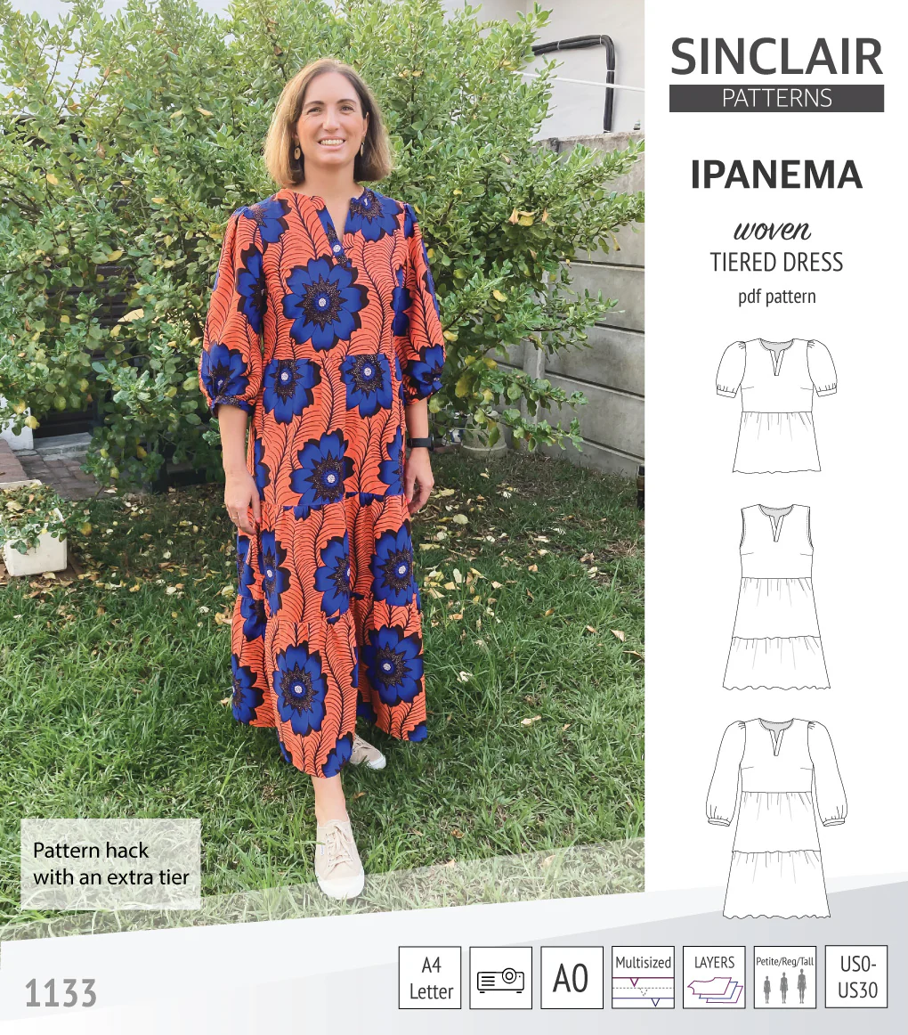 Ipanema tiered woven top and dress with a placket (PDF) - Image 48