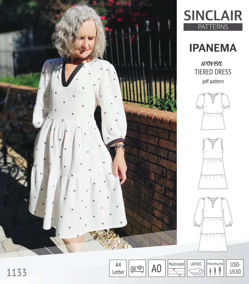 Ipanema tiered woven top and dress with a placket (PDF) - Image 9
