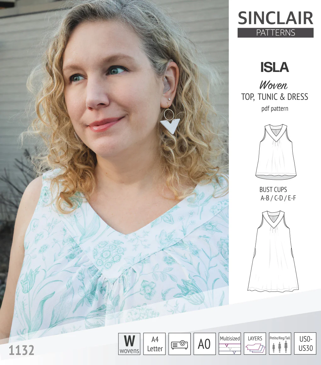 Isla V-neck sleeveless top, tunic and dress for woven and knit fabrics (PDF) - Image 14