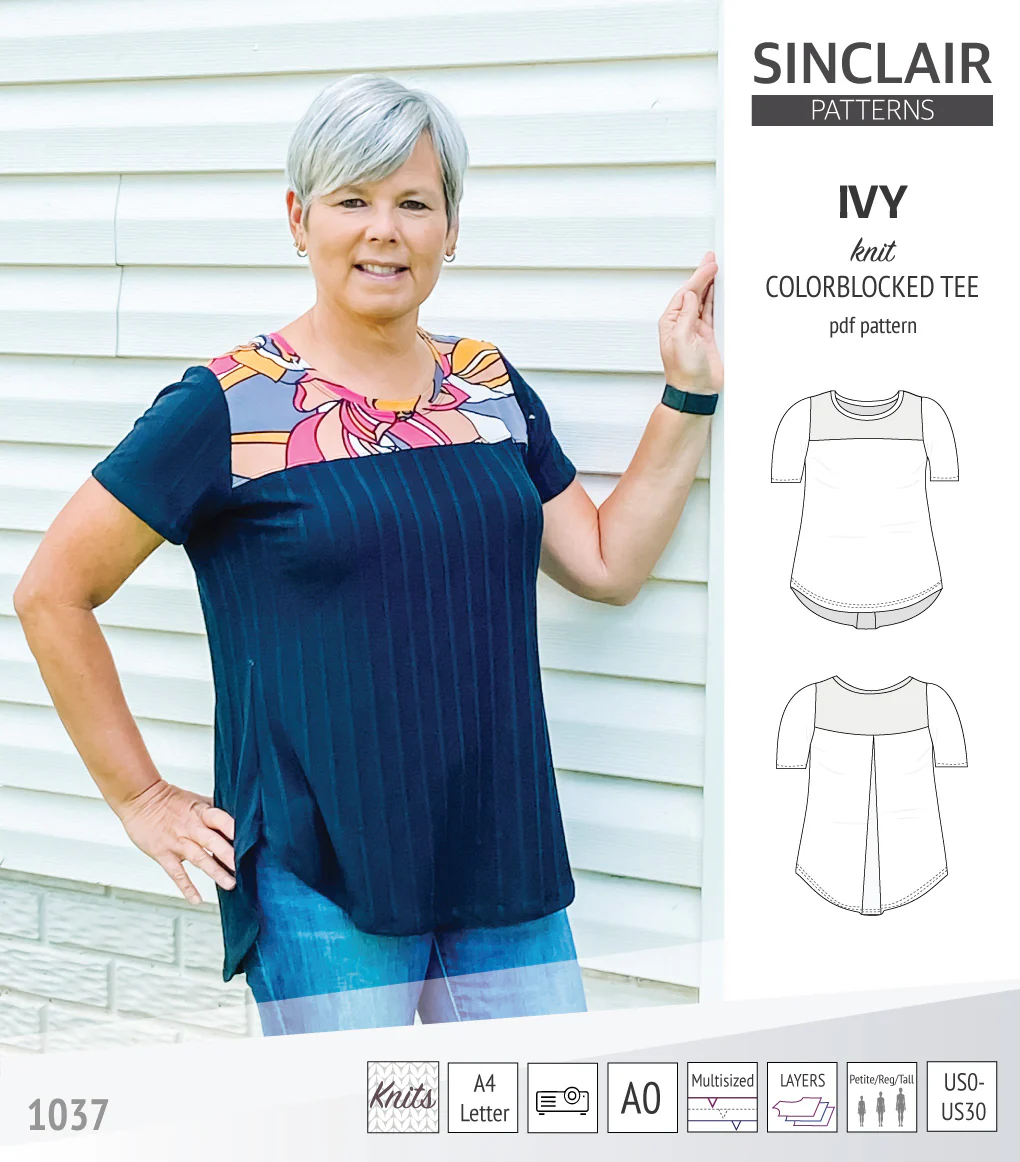 Ivy knit colorblocked tee (PDF) - Image 6