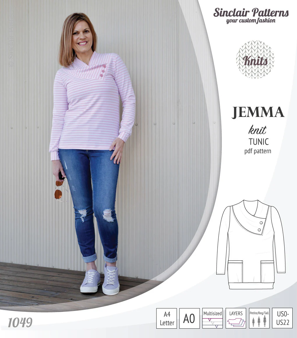 Jemma knit tunic with pockets (PDF) - Image 2