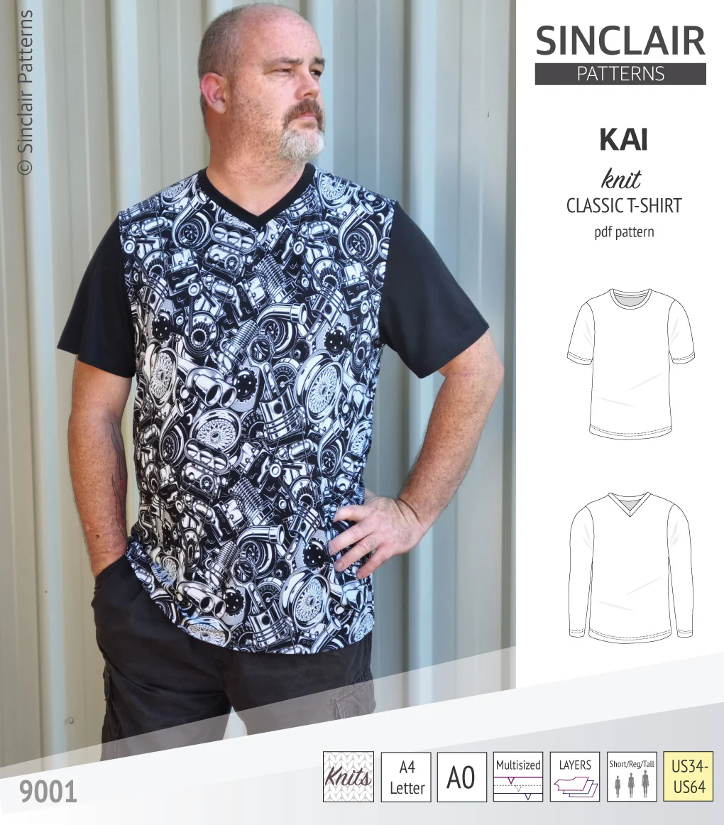 Kai semi fitted crew neck t-shirt for men (PDF) - Image 20