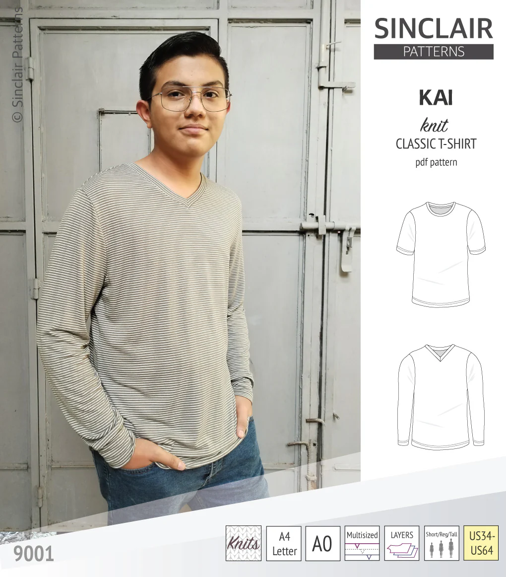 Kai semi fitted crew neck t-shirt for men (PDF) - Image 22