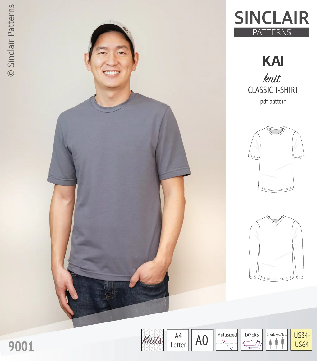 Kai semi fitted crew neck t-shirt for men (PDF) - Image 3