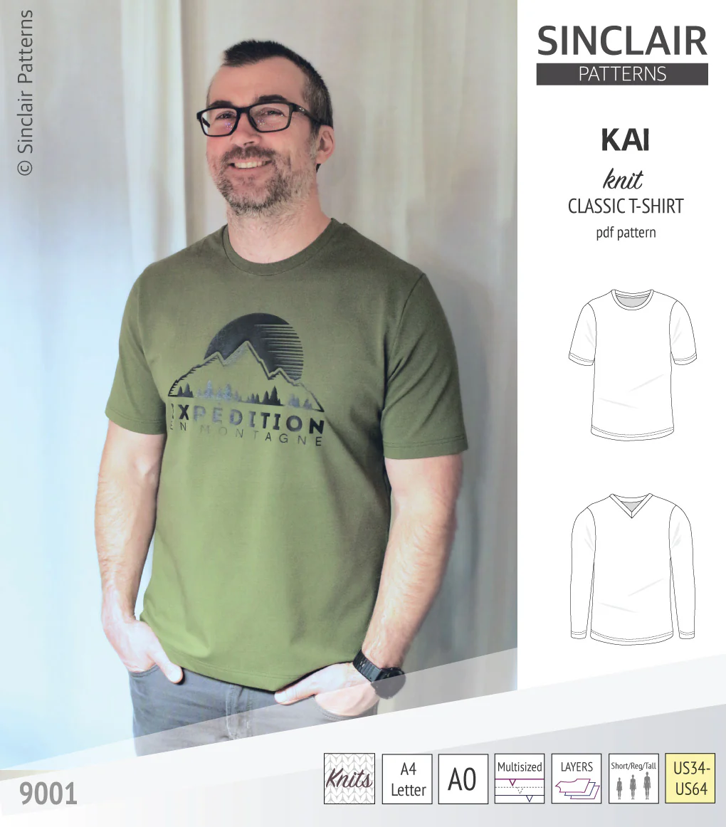 Kai semi fitted crew neck t-shirt for men (PDF) - Image 7
