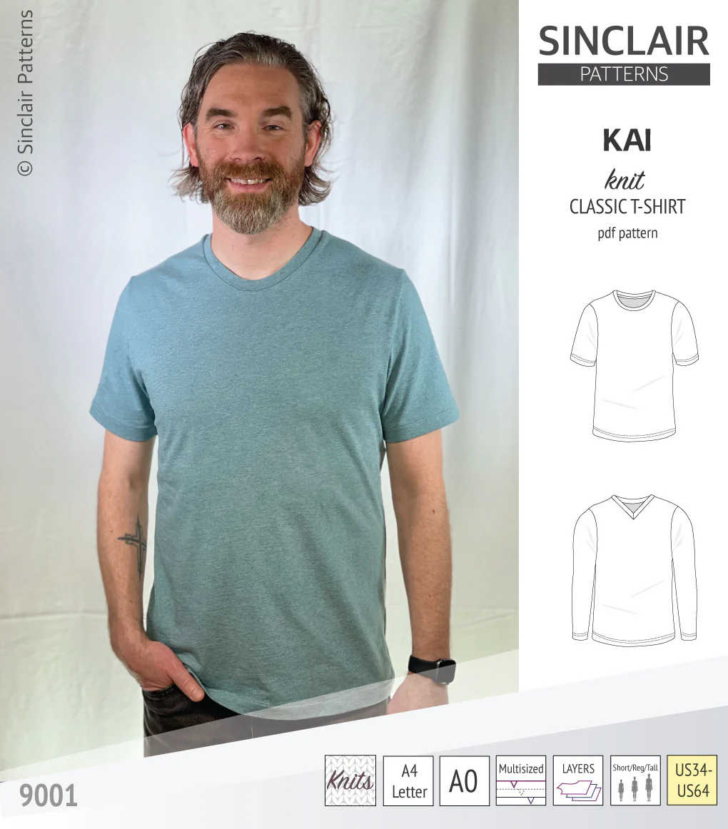 Kai semi fitted crew neck t-shirt for men (PDF) - Image 8