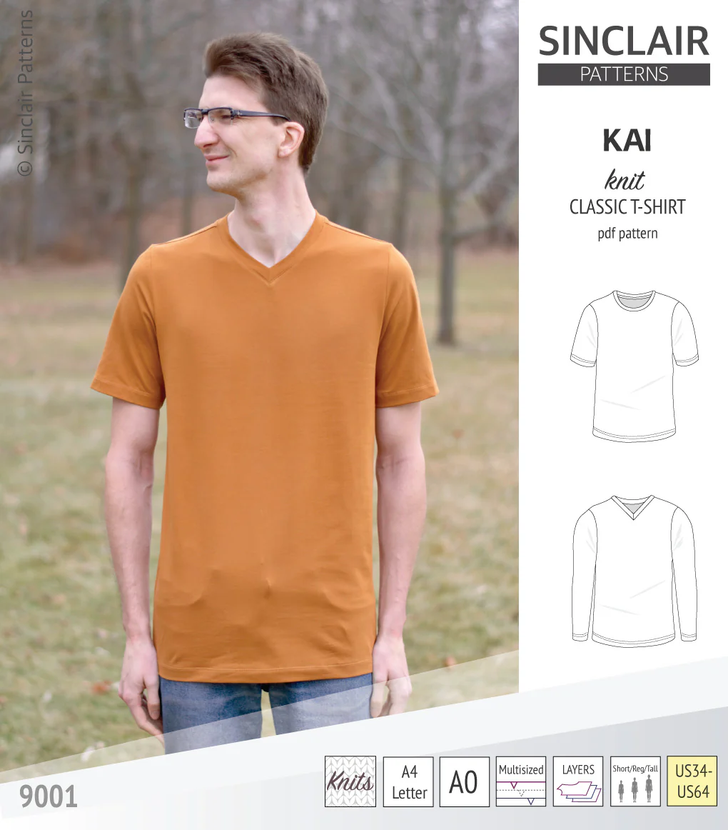 Kai semi fitted crew neck t-shirt for men (PDF) - Image 9