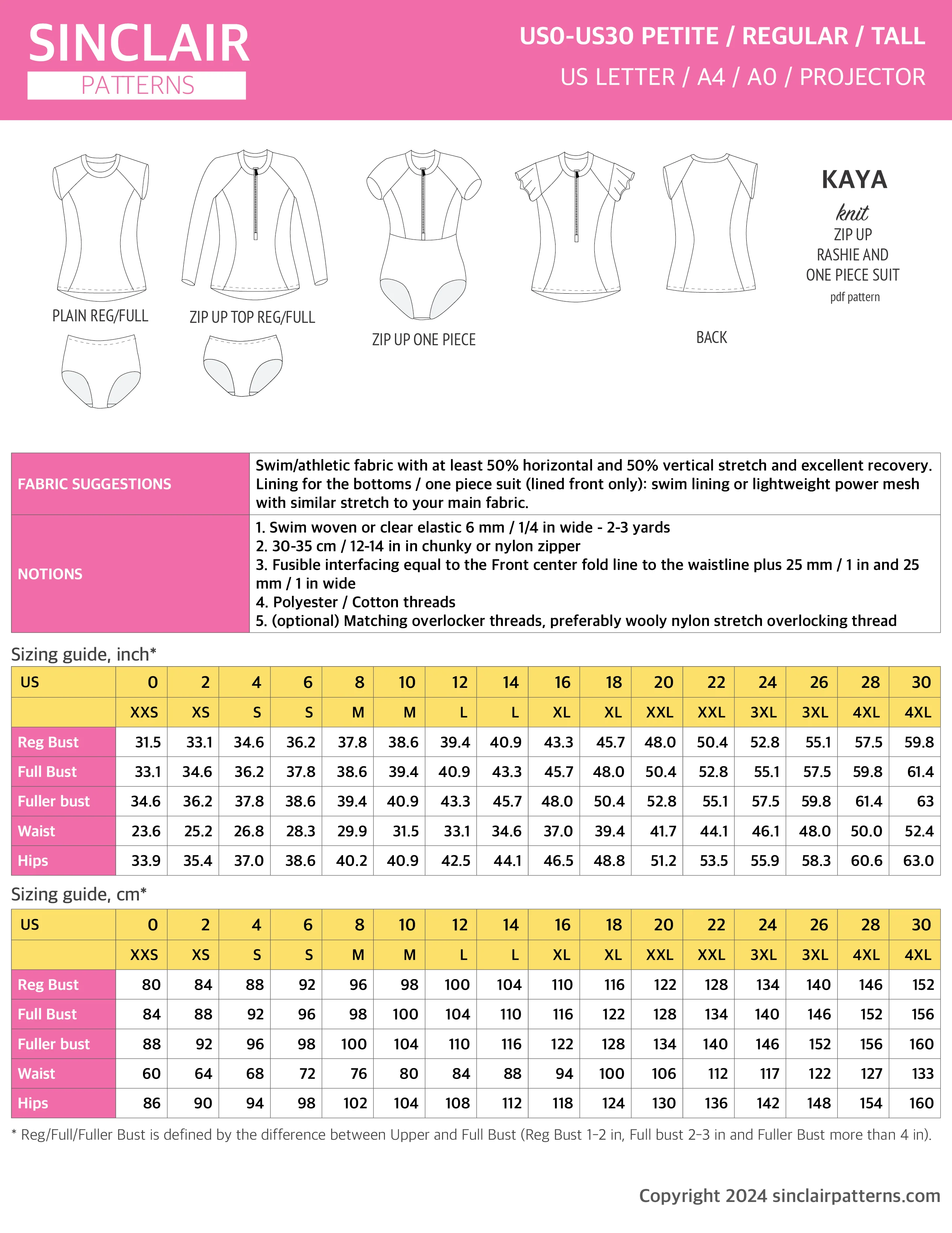 Kaya rash guard, bottoms and one piece swimming suit (PDF) - Image 35