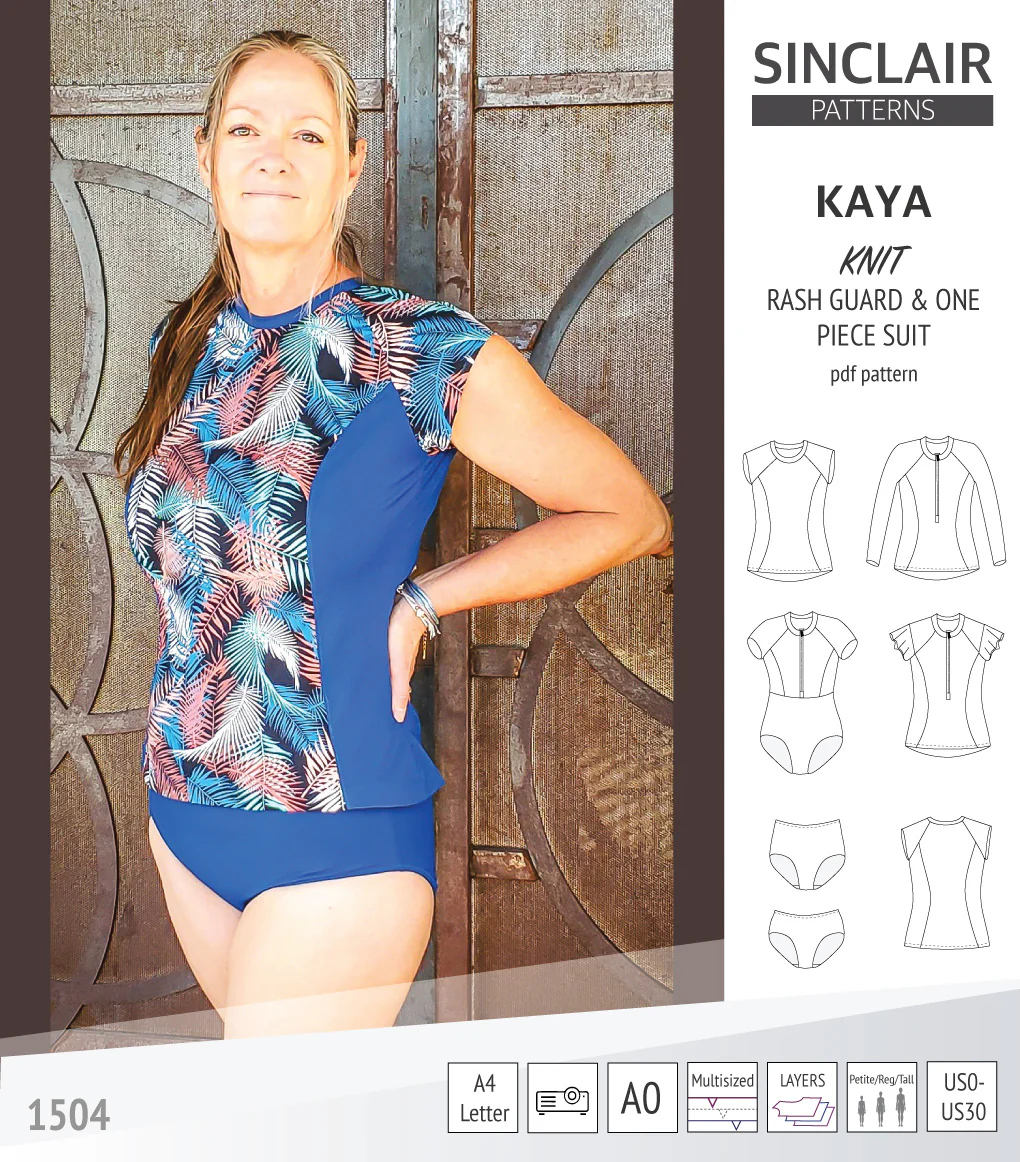 Kaya rash guard, bottoms and one piece swimming suit (PDF) - Image 4