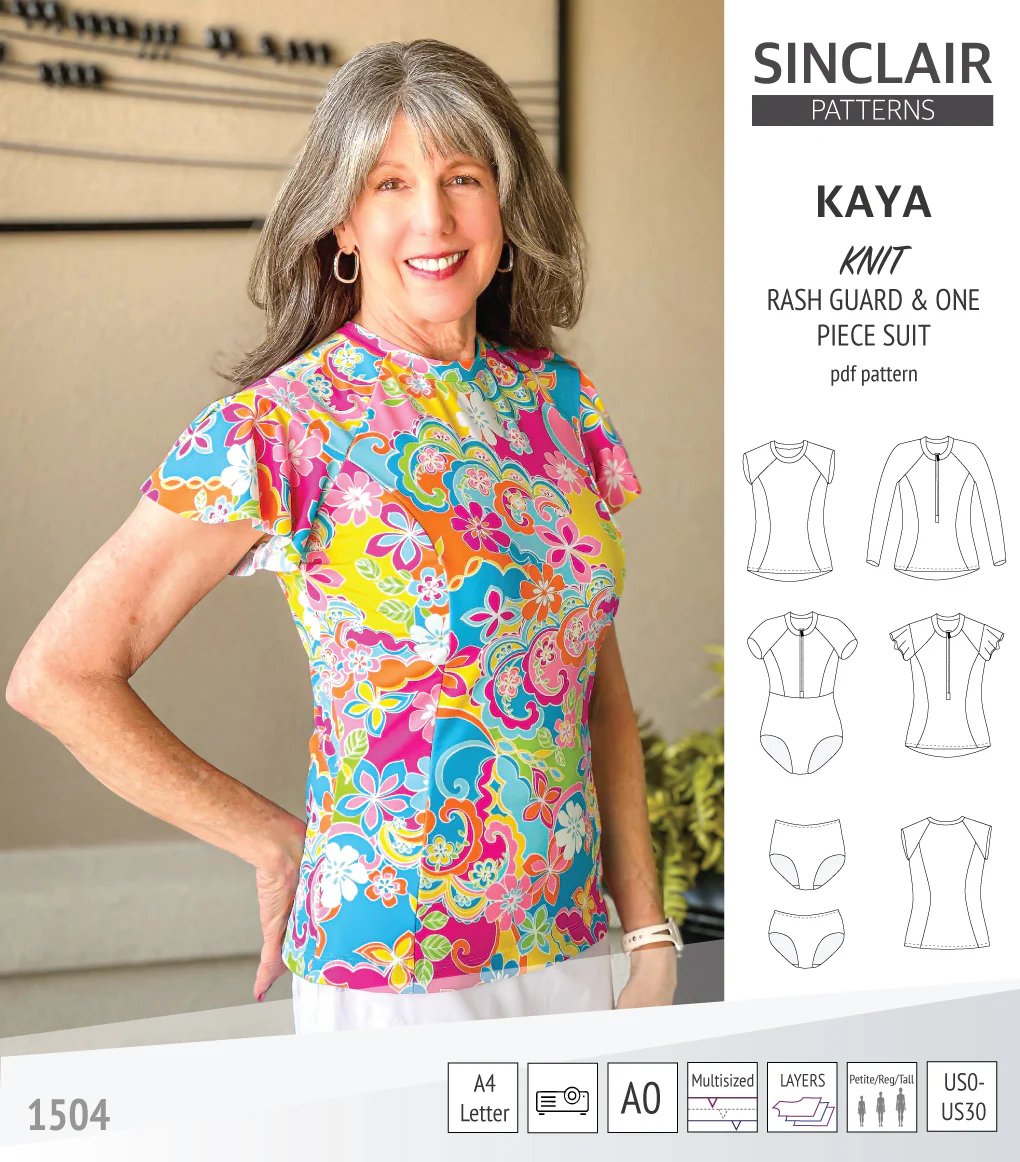 Kaya rash guard, bottoms and one piece swimming suit (PDF) - Image 5