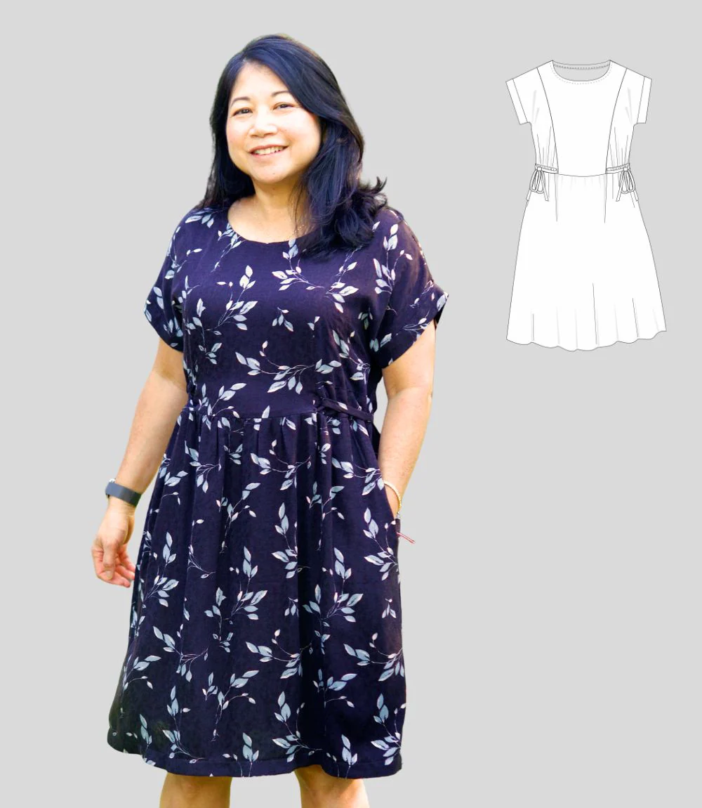 Lena woven dolman style dress with ties (PDF) - Image 11