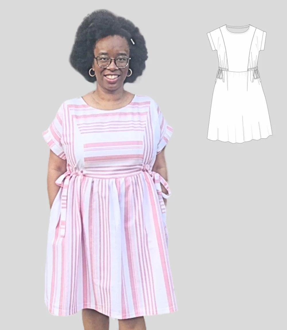 Lena woven dolman style dress with ties (PDF) - Image 13