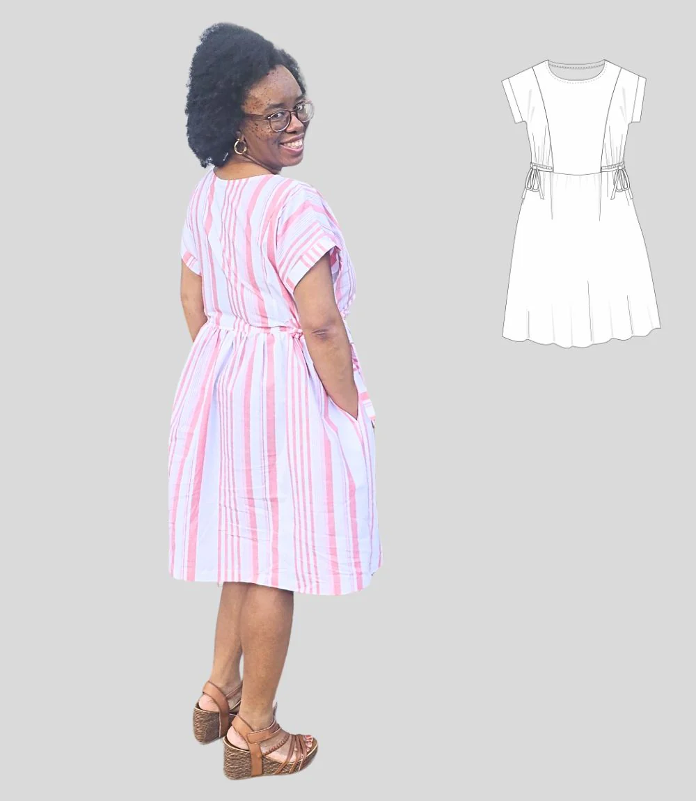Lena woven dolman style dress with ties (PDF) - Image 14