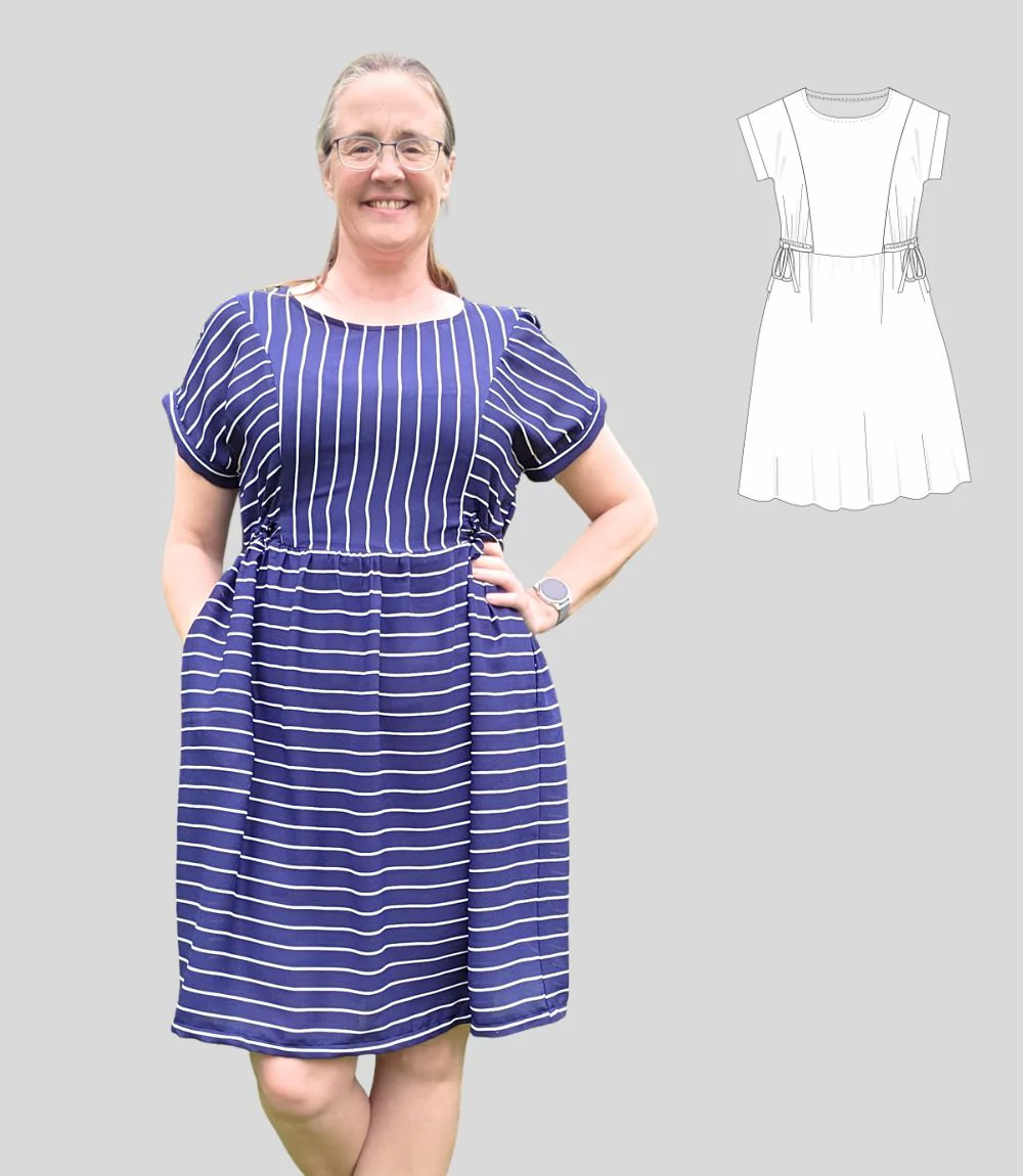 Lena woven dolman style dress with ties (PDF) - Image 15