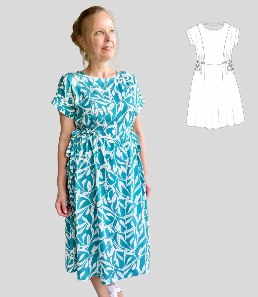 Lena woven dolman style dress with ties (PDF) - Image 16
