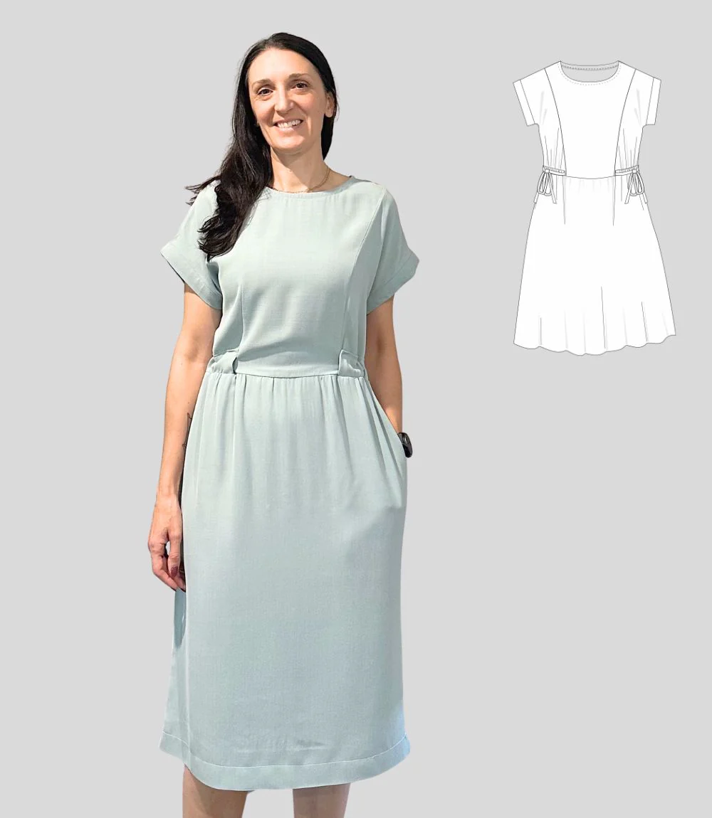 Lena woven dolman style dress with ties (PDF) - Image 17