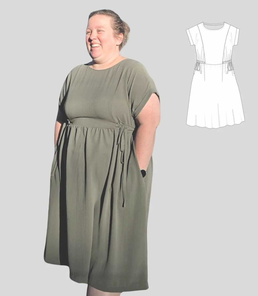 Lena woven dolman style dress with ties (PDF) - Image 18
