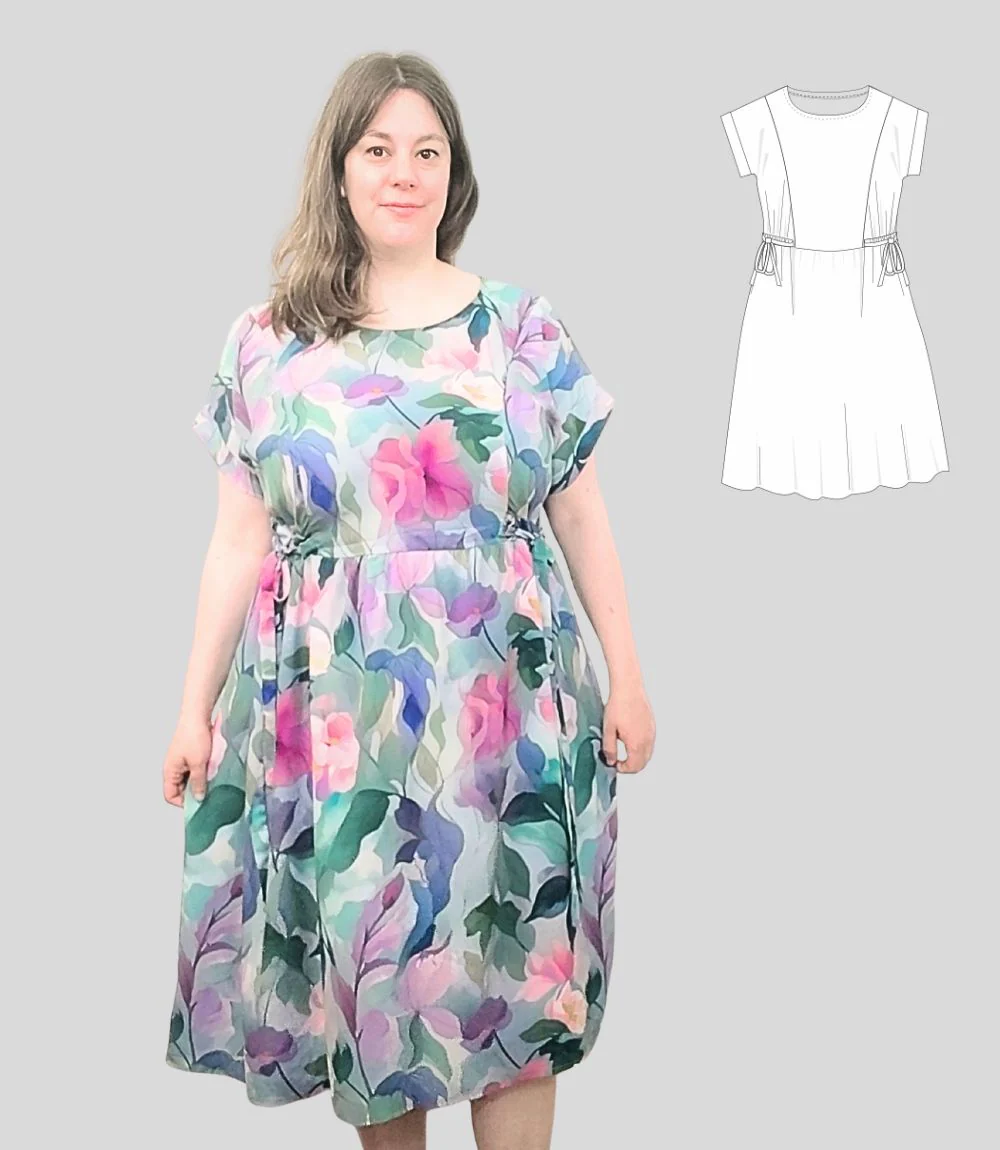 Lena woven dolman style dress with ties (PDF) - Image 19
