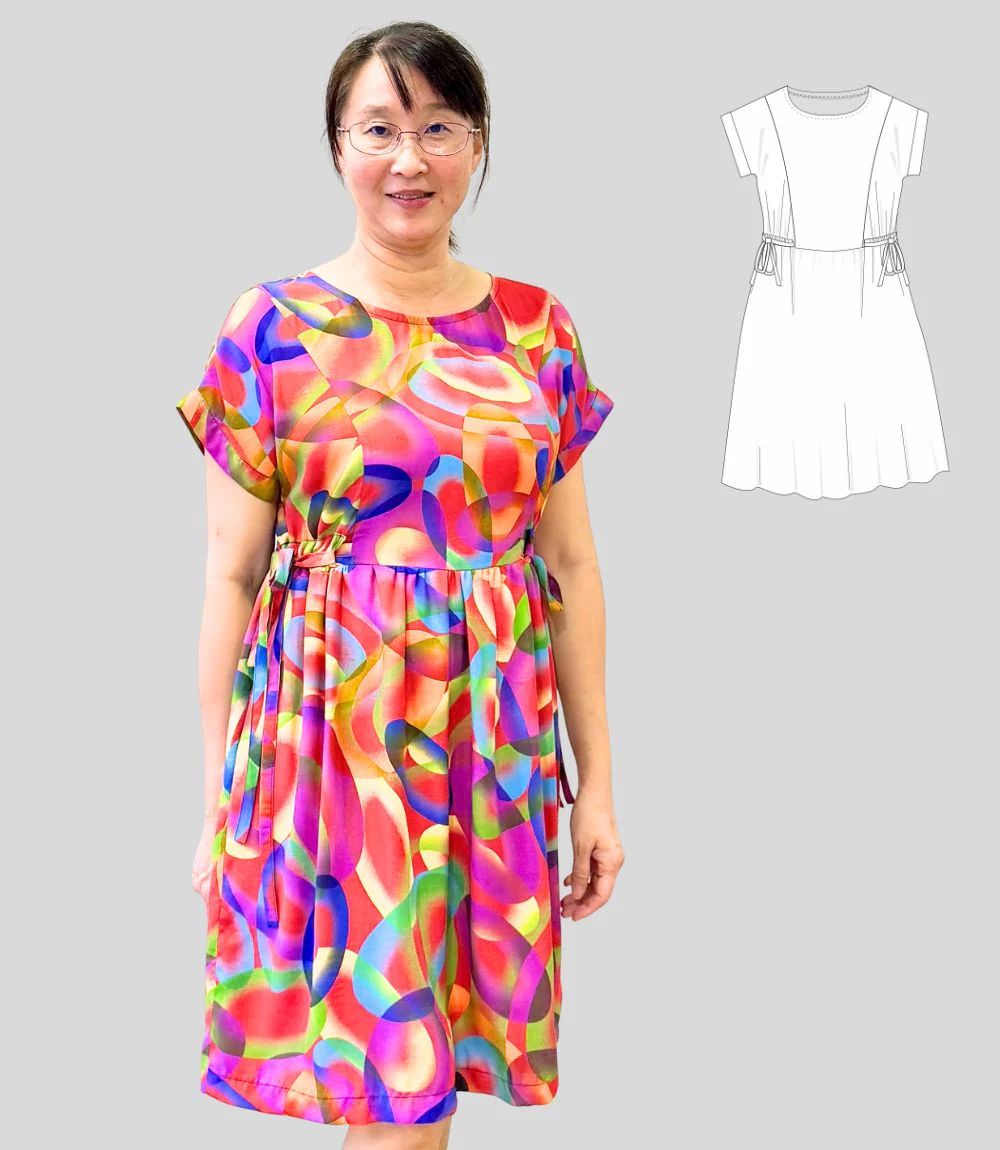 Lena woven dolman style dress with ties (PDF) - Image 20