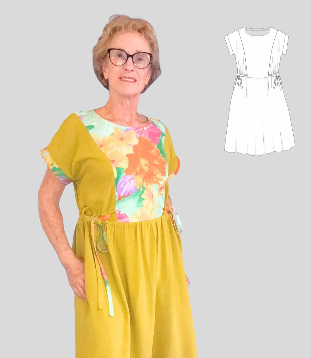 Lena woven dolman style dress with ties (PDF) - Image 21
