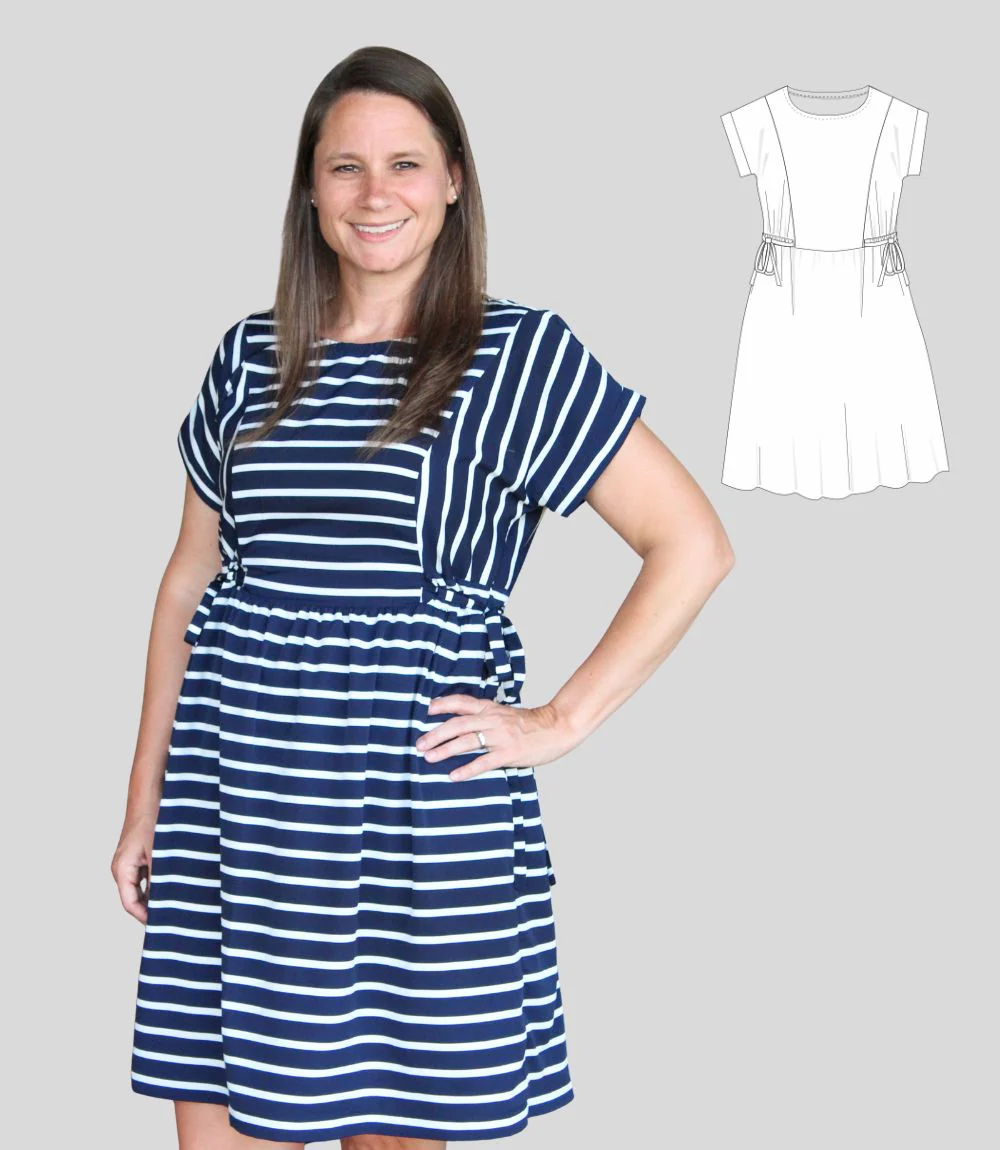 Lena woven dolman style dress with ties (PDF) - Image 6