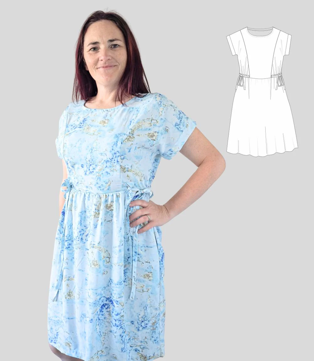 Lena woven dolman style dress with ties (PDF) - Image 7