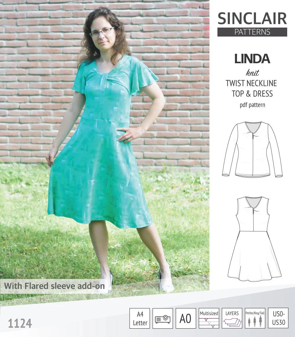 Linda twist neckline knit top and dress (PDF) - Image 57