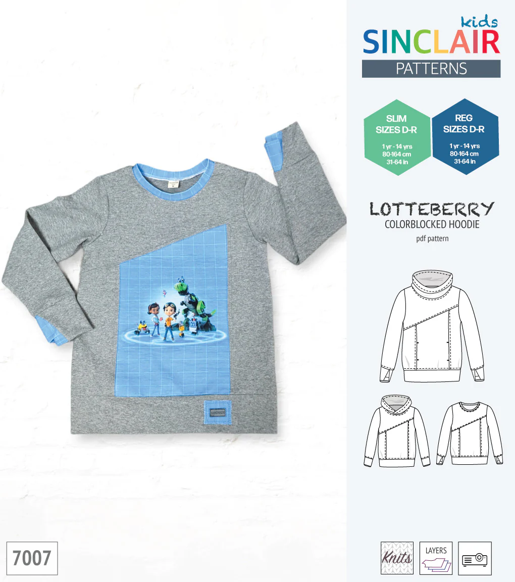 Lotteberry colorblocked hoodie and sweater for children (PDF) - Image 4