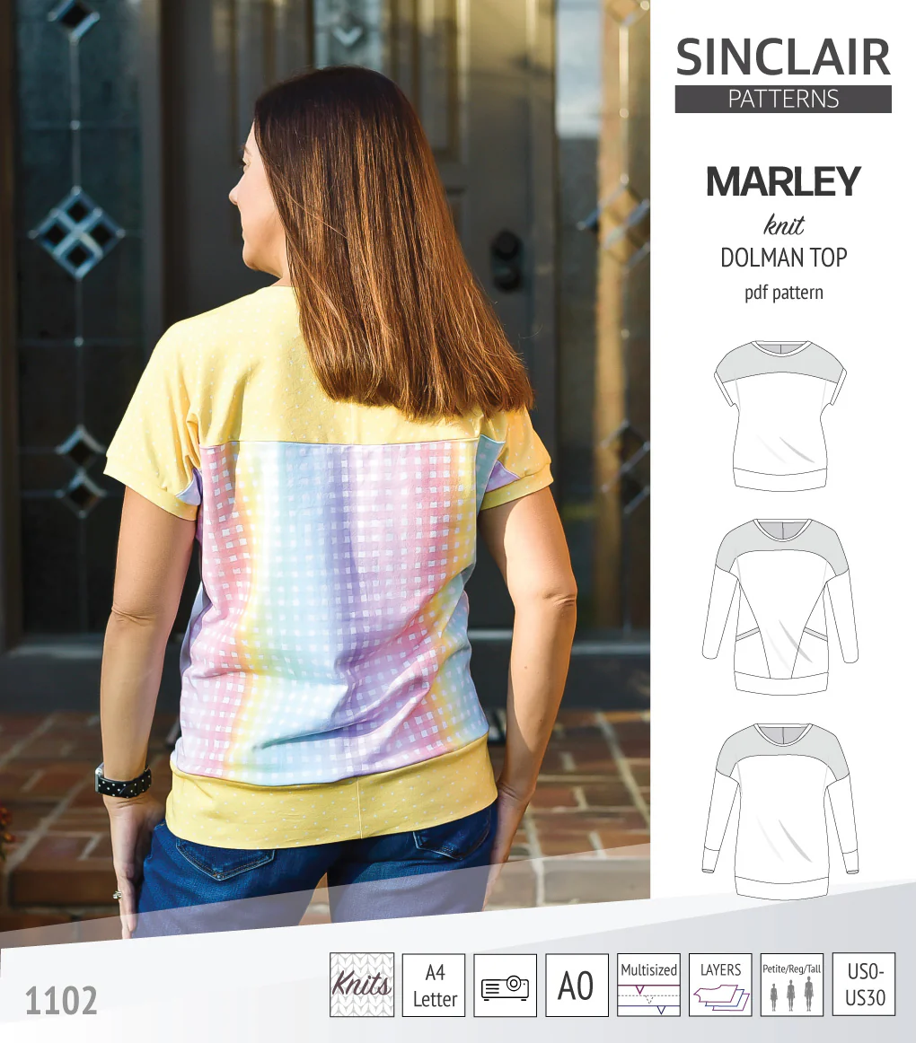 Marley dolman knit top with a yoke (PDF) - Image 12