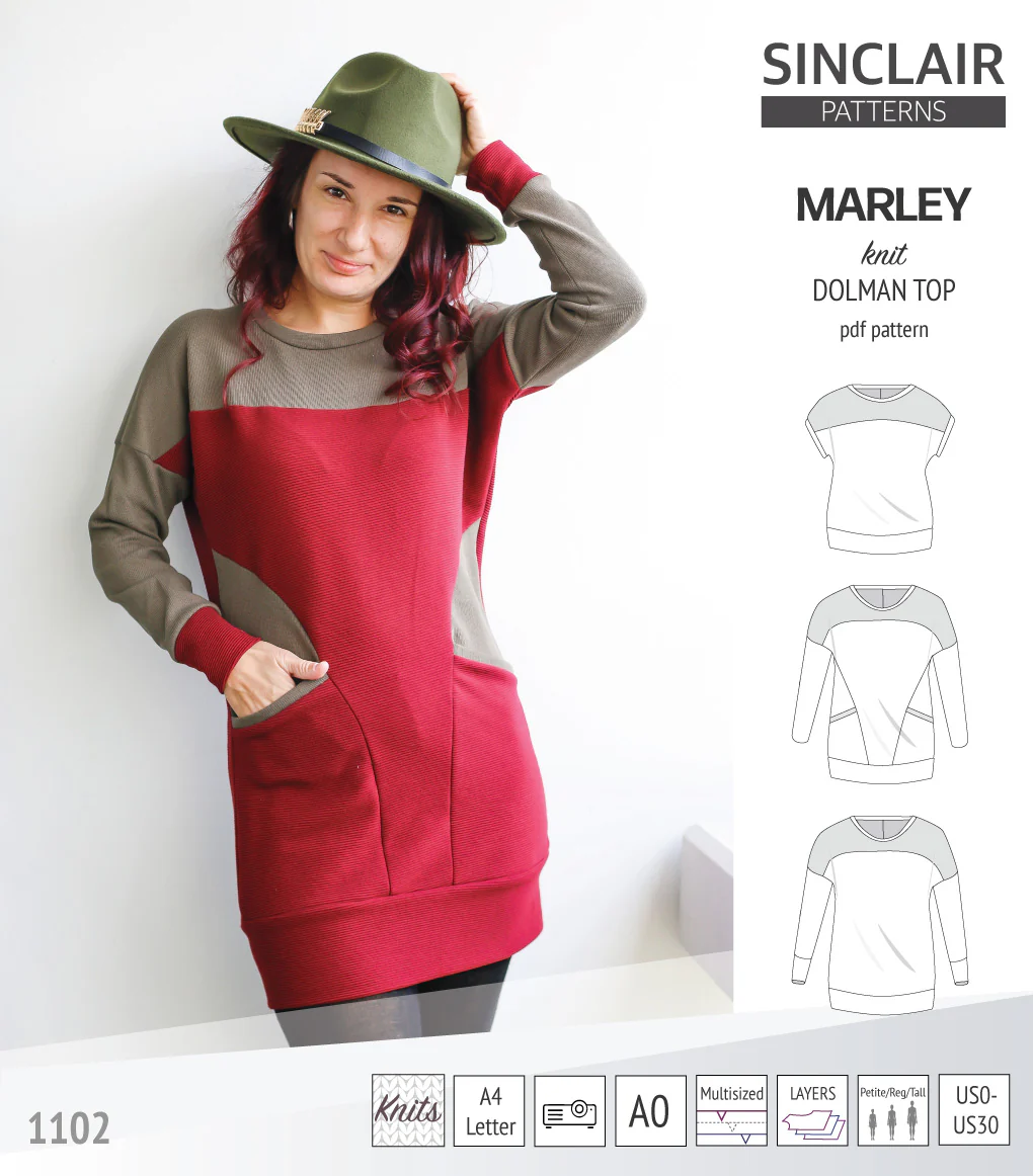 Marley dolman knit top with a yoke (PDF) - Image 2